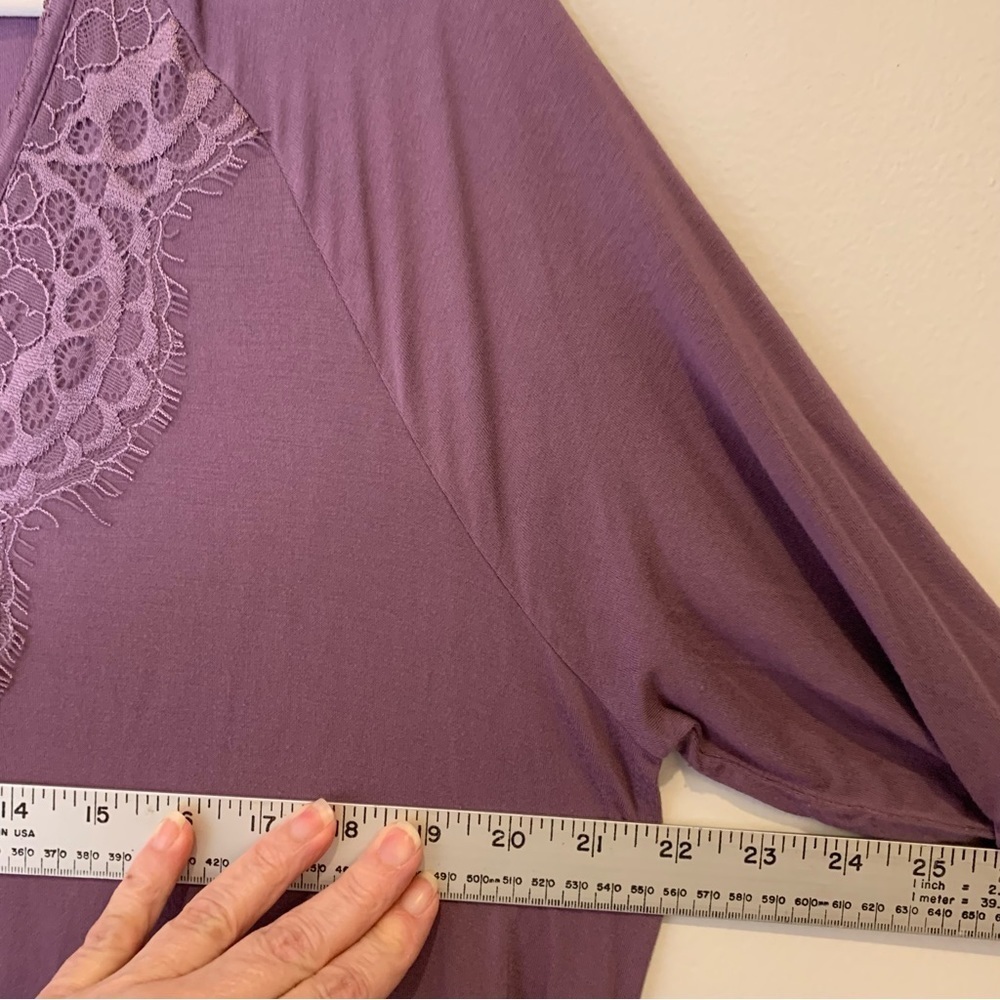 Matilda Jane EUC boho purple mauve vneck long‎ sleeve tunic top. Size XL - Picture 7 of 9
